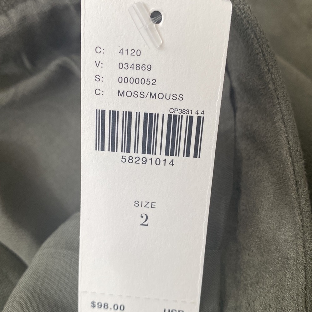 Anthropologie Suede Mini Skirt In A Moss Green - Picture 9 of 9